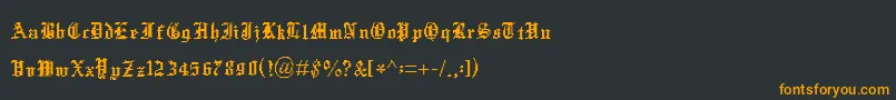 フォントXentype – 黒い背景にオレンジの文字