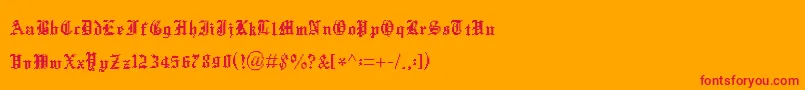 Czcionka Xentype – czerwone czcionki na pomarańczowym tle