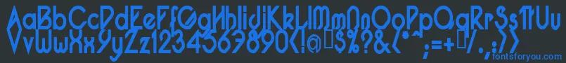 PacotillNarrowBod-fontti – siniset fontit mustalla taustalla