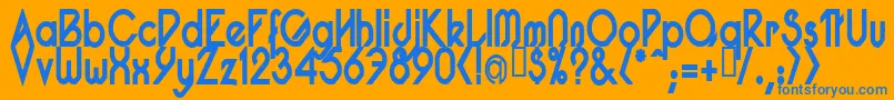 Шрифт PacotillNarrowBod – синие шрифты на оранжевом фоне