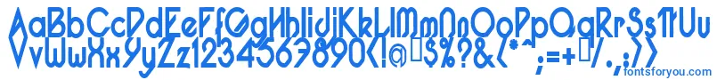 PacotillNarrowBod-Schriftart – Blaue Schriften auf weißem Hintergrund