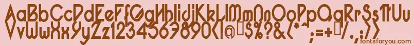 フォントPacotillNarrowBod – ピンクの背景に茶色のフォント