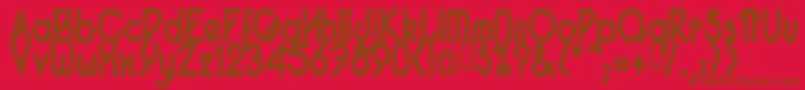 Czcionka PacotillNarrowBod – brązowe czcionki na czerwonym tle