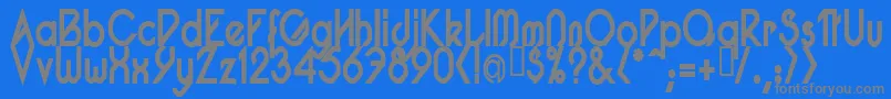 PacotillNarrowBod-fontti – harmaat kirjasimet sinisellä taustalla
