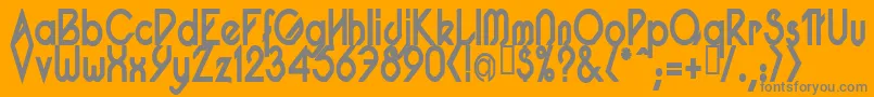 PacotillNarrowBod-Schriftart – Graue Schriften auf orangefarbenem Hintergrund