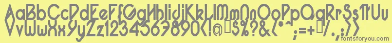 PacotillNarrowBod Font – Gray Fonts on Yellow Background