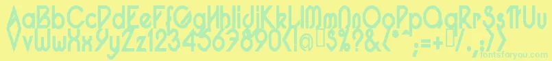 PacotillNarrowBod Font – Green Fonts on Yellow Background