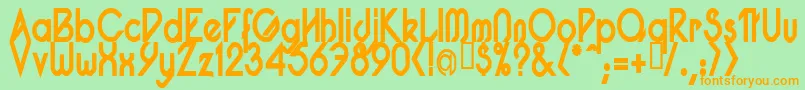 PacotillNarrowBod Font – Orange Fonts on Green Background