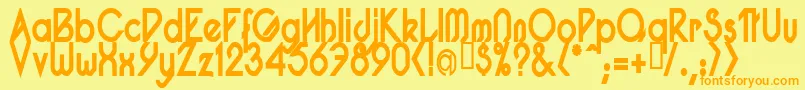 PacotillNarrowBod Font – Orange Fonts on Yellow Background