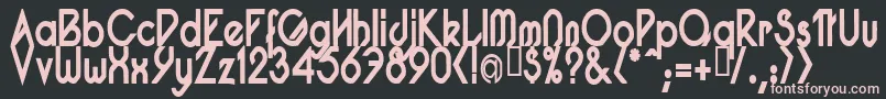 PacotillNarrowBod-fontti – vaaleanpunaiset fontit mustalla taustalla