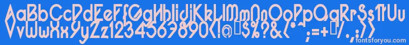 PacotillNarrowBod Font – Pink Fonts on Blue Background