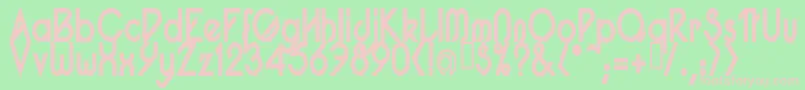フォントPacotillNarrowBod – 緑の背景にピンクのフォント