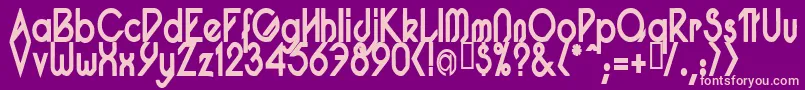 PacotillNarrowBod-Schriftart – Rosa Schriften auf violettem Hintergrund