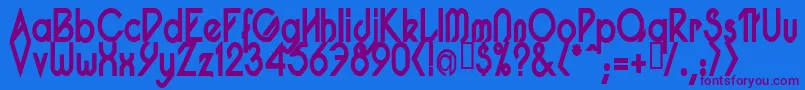 PacotillNarrowBod-Schriftart – Violette Schriften auf blauem Hintergrund