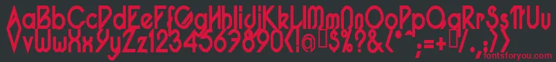 PacotillNarrowBod-Schriftart – Rote Schriften auf schwarzem Hintergrund