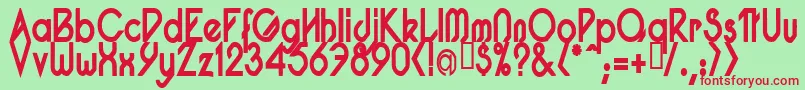 PacotillNarrowBod Font – Red Fonts on Green Background