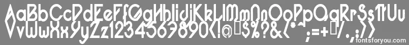 PacotillNarrowBod-Schriftart – Weiße Schriften auf grauem Hintergrund
