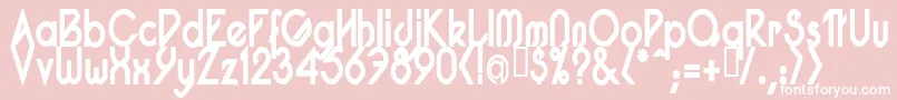 PacotillNarrowBod-fontti – valkoiset fontit vaaleanpunaisella taustalla