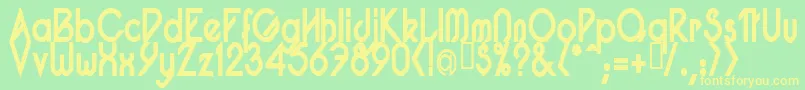 PacotillNarrowBod Font – Yellow Fonts on Green Background
