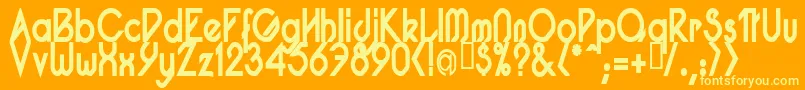 Шрифт PacotillNarrowBod – жёлтые шрифты на оранжевом фоне