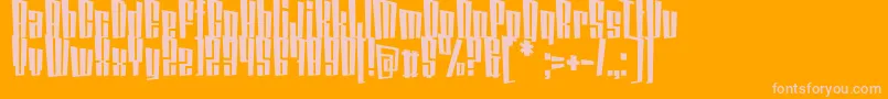 CoinLockerDatura-Schriftart – Rosa Schriften auf orangefarbenem Hintergrund