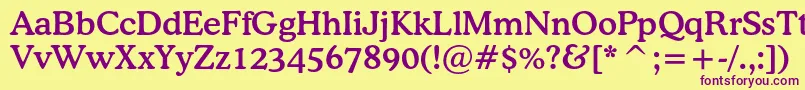 Coopermediumcbt Font – Purple Fonts on Yellow Background