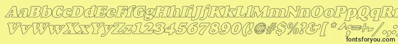 AlexussHeavyHollIItalic Font – Black Fonts on Yellow Background