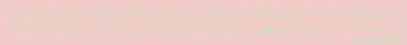 AlexussHeavyHollIItalic Font – Green Fonts on Pink Background