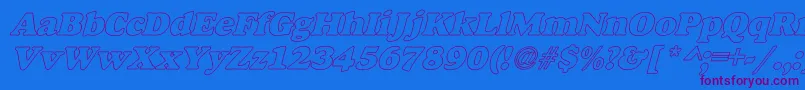 AlexussHeavyHollIItalic Font – Purple Fonts on Blue Background