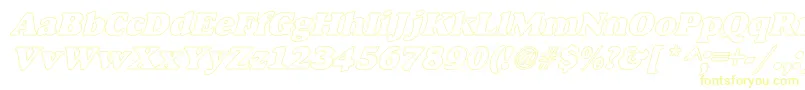 AlexussHeavyHollIItalic Font – Yellow Fonts on White Background