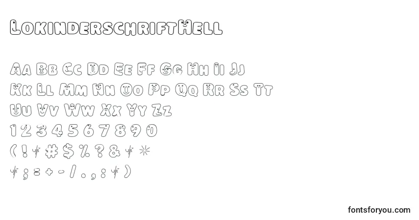 Czcionka LokinderschriftHell – alfabet, cyfry, specjalne znaki