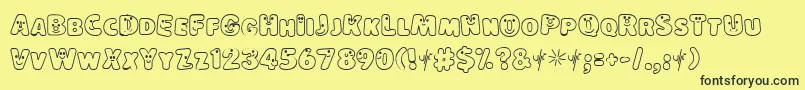 LokinderschriftHell-Schriftart – Schwarze Schriften auf gelbem Hintergrund