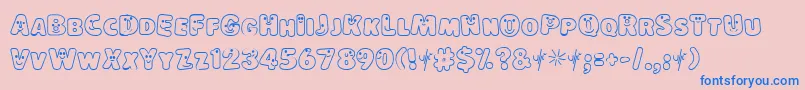 フォントLokinderschriftHell – ピンクの背景に青い文字