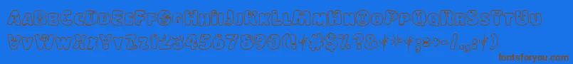 LokinderschriftHell Font – Brown Fonts on Blue Background