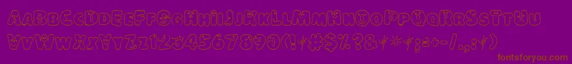 フォントLokinderschriftHell – 紫色の背景に茶色のフォント