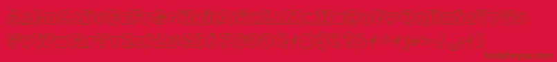 フォントLokinderschriftHell – 赤い背景に茶色の文字