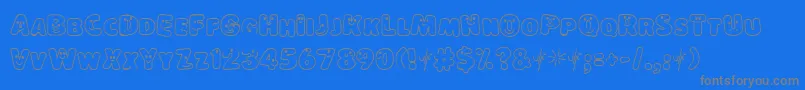 LokinderschriftHell-fontti – harmaat kirjasimet sinisellä taustalla