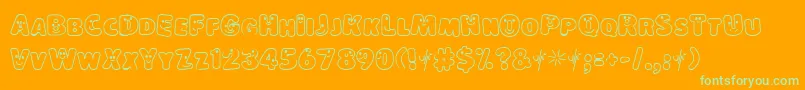 LokinderschriftHell Font – Green Fonts on Orange Background