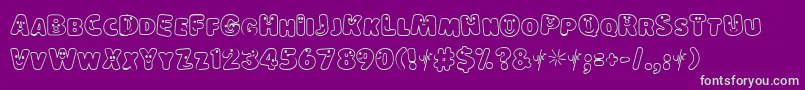 フォントLokinderschriftHell – 紫の背景に緑のフォント
