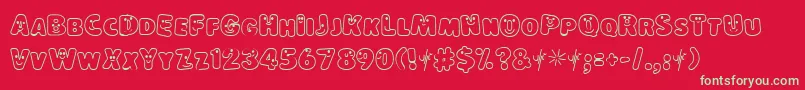 LokinderschriftHell Font – Green Fonts on Red Background