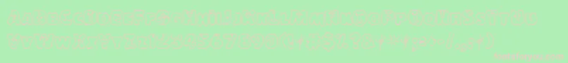 LokinderschriftHell-fontti – vaaleanpunaiset fontit vihreällä taustalla