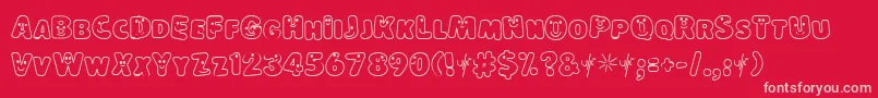 LokinderschriftHell-Schriftart – Rosa Schriften auf rotem Hintergrund