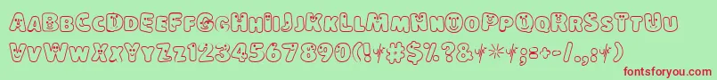 LokinderschriftHell Font – Red Fonts on Green Background