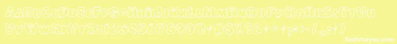 LokinderschriftHell-fontti – valkoiset fontit keltaisella taustalla