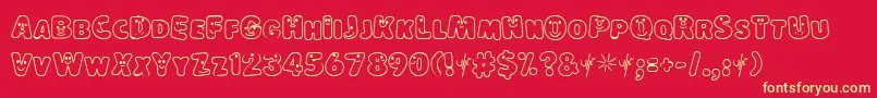 LokinderschriftHell Font – Yellow Fonts on Red Background