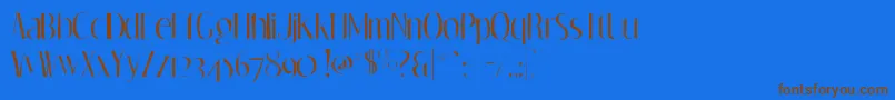 Dreamorphansgaunt-Schriftart – Braune Schriften auf blauem Hintergrund