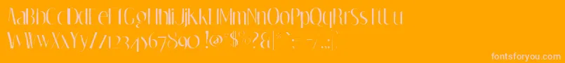 Dreamorphansgaunt-Schriftart – Rosa Schriften auf orangefarbenem Hintergrund
