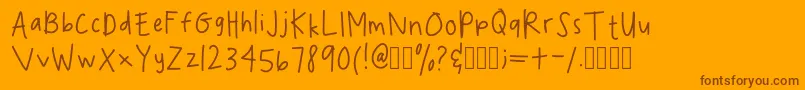 フォントSpookydeeeHandwritingRegular – オレンジの背景に茶色のフォント