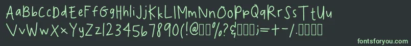 SpookydeeeHandwritingRegular Font – Green Fonts on Black Background