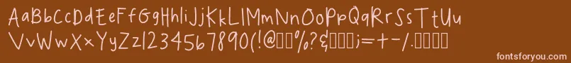 Czcionka SpookydeeeHandwritingRegular – różowe czcionki na brązowym tle